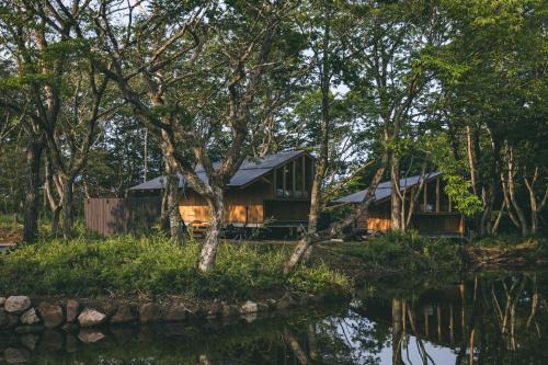 Shinkashio Onsen Hotel | Earthboat Nasu - Glamping Cabin with Private Wood-Fired Sauna & Onsen, Pet-Friendly & Cage-Free