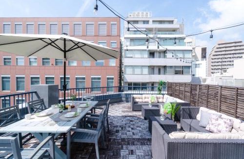 Sannomiya Apartment | LN15 RICCA 三宮5分! 別料金にて屋上バーベキュー可能!キッチン付パーティ向コンド roof top BBQ