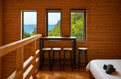 Futtsu Cottage | Log Cabin with Ocean Views | Bonfire in a Private Satoyama Forest