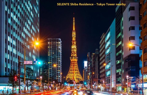 Shiba Apartment | SELENTE 芝 Tokyo Tower - S6 - Luxury 2 Bedrooms with living room kitchen and balcony