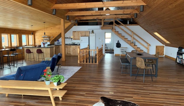 Charming barn loft - all amenities on 60 acre farm in the White Mountains of NH in Lancaster