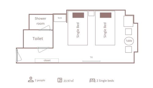 Twin Room with Shower-Standard Floor