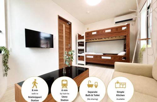 Sendagi Apartment | 西日暮里駅徒歩8分-上野電車で6分-成田空港好アクセス-バストイレ別-Glanffice不忍st 201